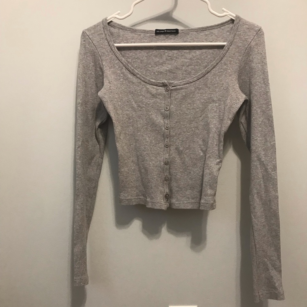 Brandy Melville Grey Zelly Top